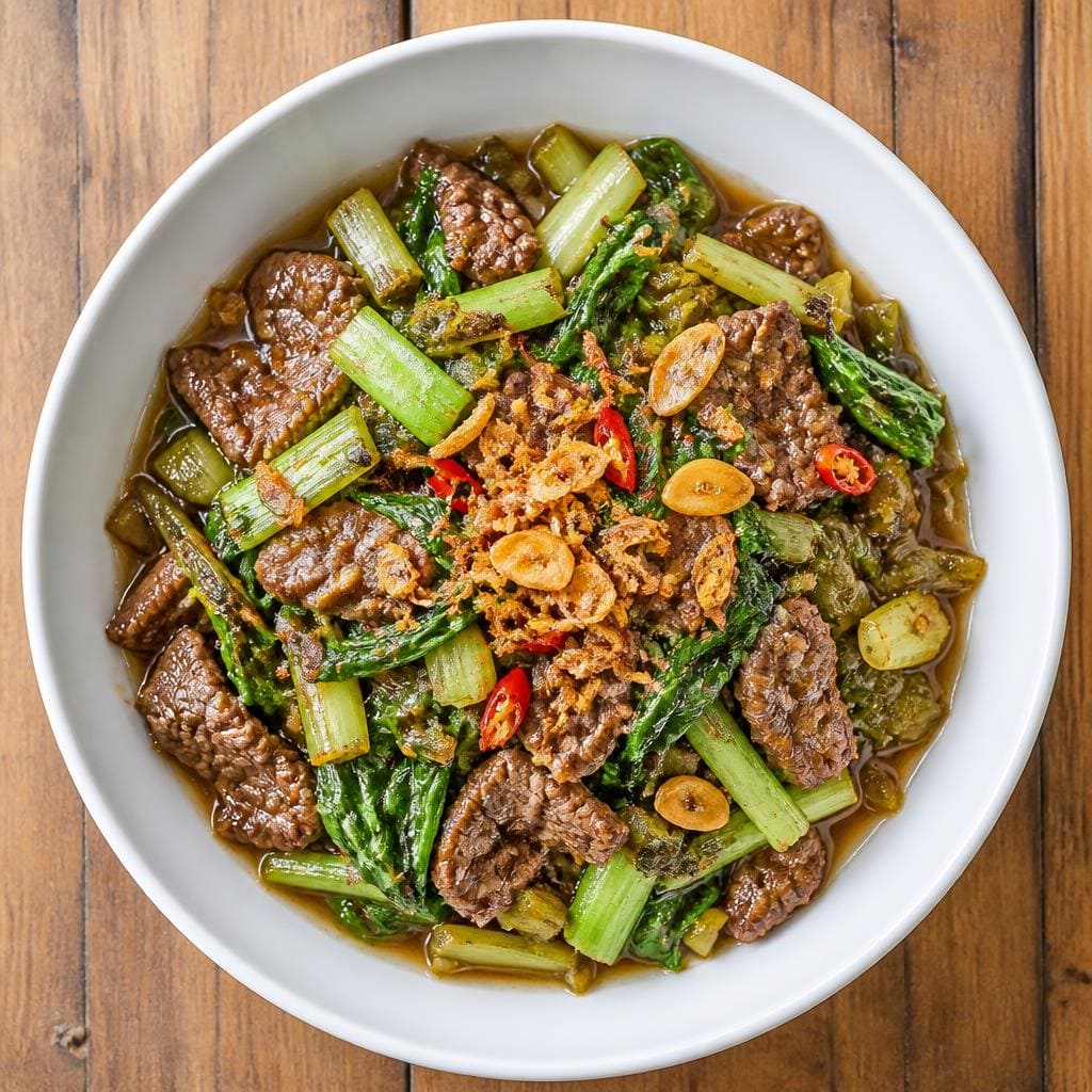 Bakmi Golek Sayur Asin Cah Sapi